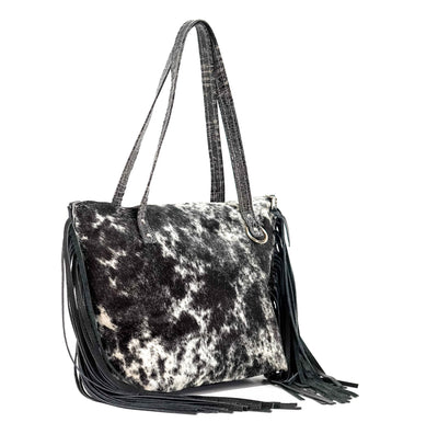 June - Black & White w/ No Embossed-June-Western-Cowhide-Bags-Handmade-Products-Gifts-Dancing Cactus Designs