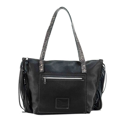 June - Black & White w/ No Embossed-June-Western-Cowhide-Bags-Handmade-Products-Gifts-Dancing Cactus Designs