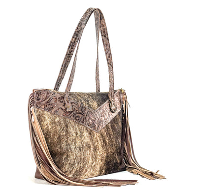 June - Brindle w/ Gold Rush Tool-June-Western-Cowhide-Bags-Handmade-Products-Gifts-Dancing Cactus Designs