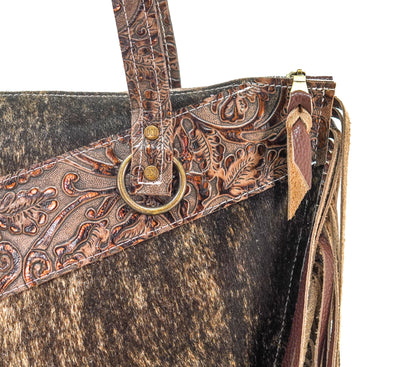 June - Brindle w/ Gold Rush Tool-June-Western-Cowhide-Bags-Handmade-Products-Gifts-Dancing Cactus Designs