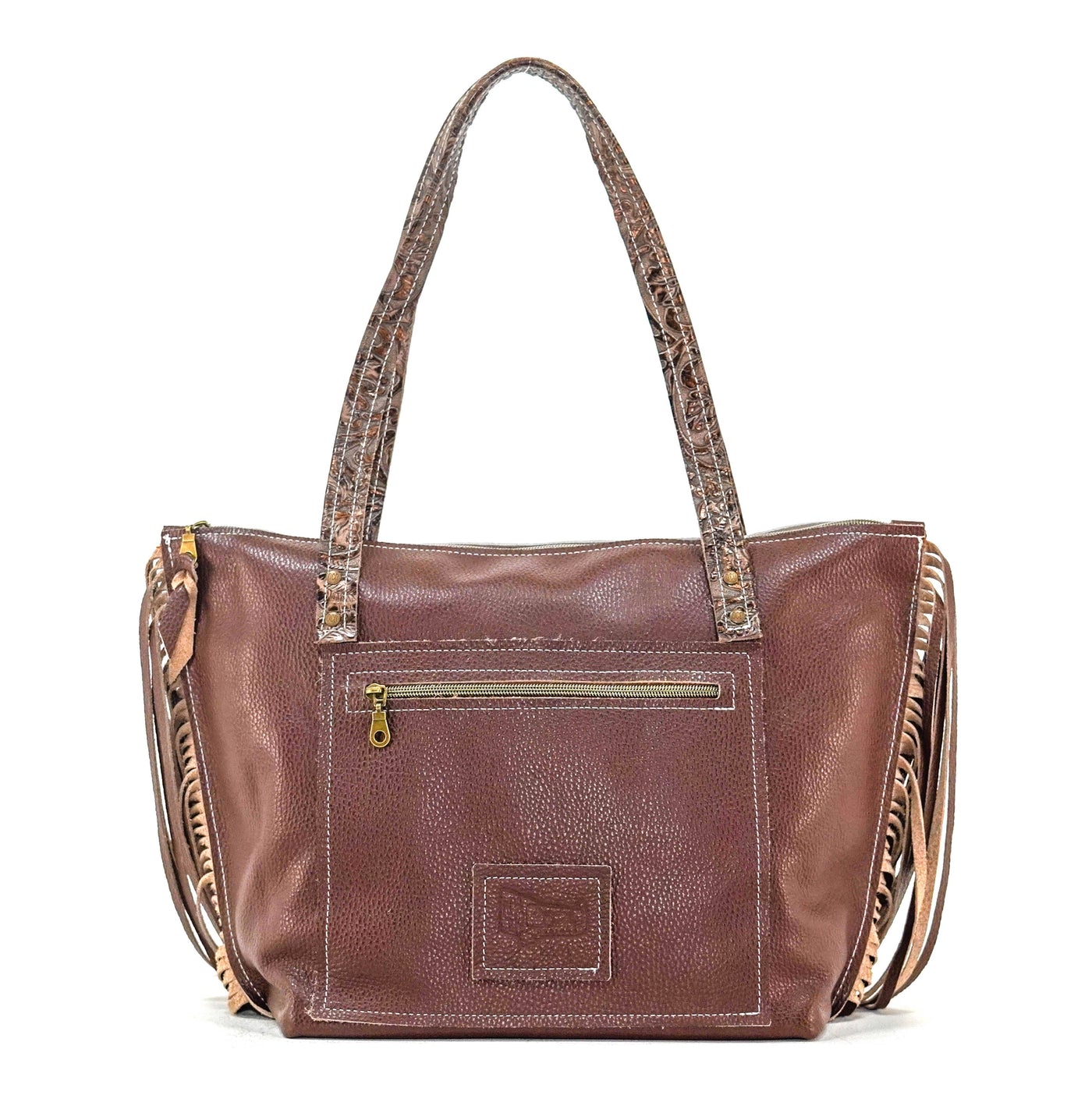 June - Brindle w/ Gold Rush Tool-June-Western-Cowhide-Bags-Handmade-Products-Gifts-Dancing Cactus Designs