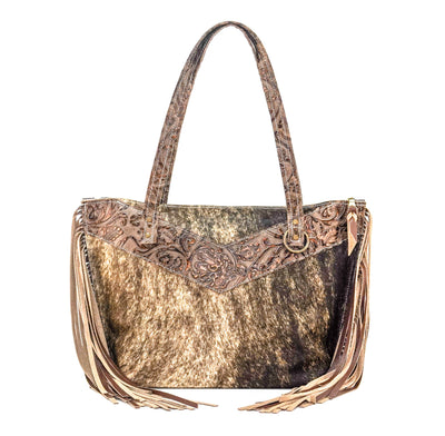 June - Brindle w/ Gold Rush Tool-June-Western-Cowhide-Bags-Handmade-Products-Gifts-Dancing Cactus Designs