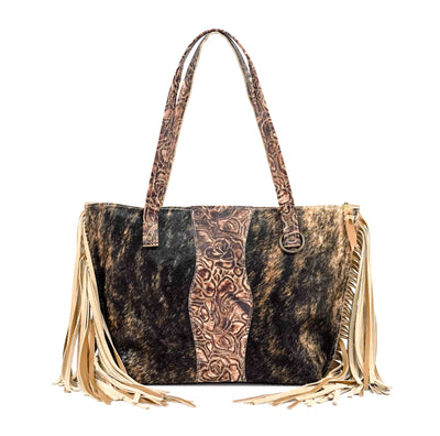 June - Brindle w/ Toasted Roses-June-Western-Cowhide-Bags-Handmade-Products-Gifts-Dancing Cactus Designs
