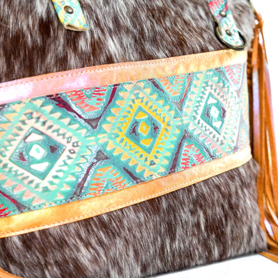 June - Roan w/ Rainbow Aztec-June-Western-Cowhide-Bags-Handmade-Products-Gifts-Dancing Cactus Designs