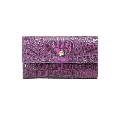 Kacey Wallet - All Embossed w/ Amethyst Croc-Kacey Wallet-Western-Cowhide-Bags-Handmade-Products-Gifts-Dancing Cactus Designs