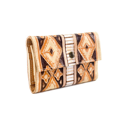 Kacey Wallet - All Embossed w/ Apache Navajo-Kacey Wallet-Western-Cowhide-Bags-Handmade-Products-Gifts-Dancing Cactus Designs