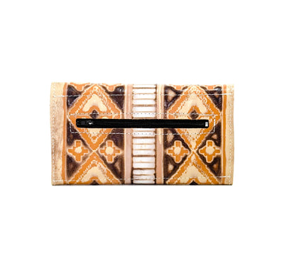 Kacey Wallet - All Embossed w/ Apache Navajo-Kacey Wallet-Western-Cowhide-Bags-Handmade-Products-Gifts-Dancing Cactus Designs