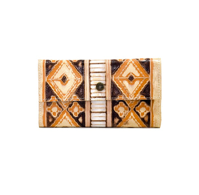 Kacey Wallet - All Embossed w/ Apache Navajo-Kacey Wallet-Western-Cowhide-Bags-Handmade-Products-Gifts-Dancing Cactus Designs