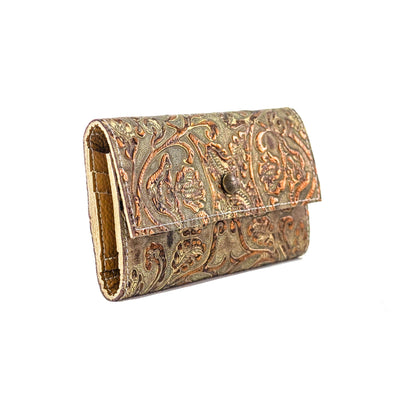 Kacey Wallet - All Embossed w/ Gilded Tool-Kacey Wallet-Western-Cowhide-Bags-Handmade-Products-Gifts-Dancing Cactus Designs