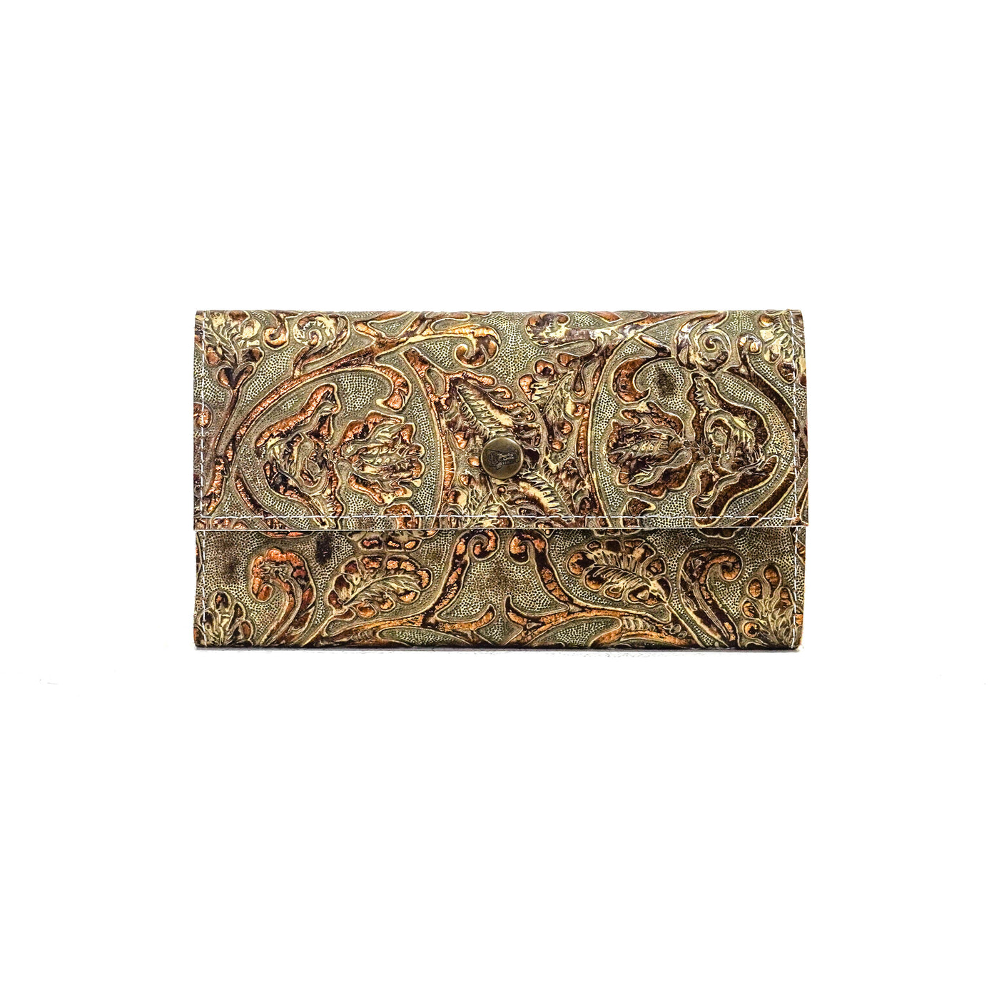 Kacey Wallet - All Embossed w/ Gilded Tool-Kacey Wallet-Western-Cowhide-Bags-Handmade-Products-Gifts-Dancing Cactus Designs