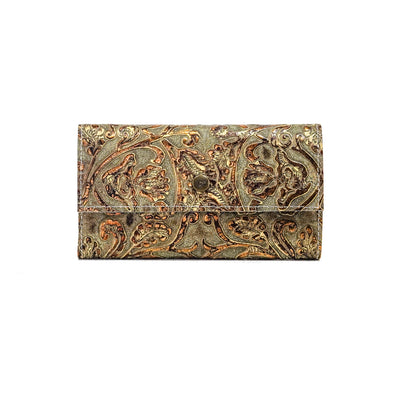 Kacey Wallet - All Embossed w/ Gilded Tool-Kacey Wallet-Western-Cowhide-Bags-Handmade-Products-Gifts-Dancing Cactus Designs