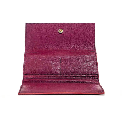 Kacey Wallet - All Embossed w/ Red Skulls-Kacey Wallet-Western-Cowhide-Bags-Handmade-Products-Gifts-Dancing Cactus Designs