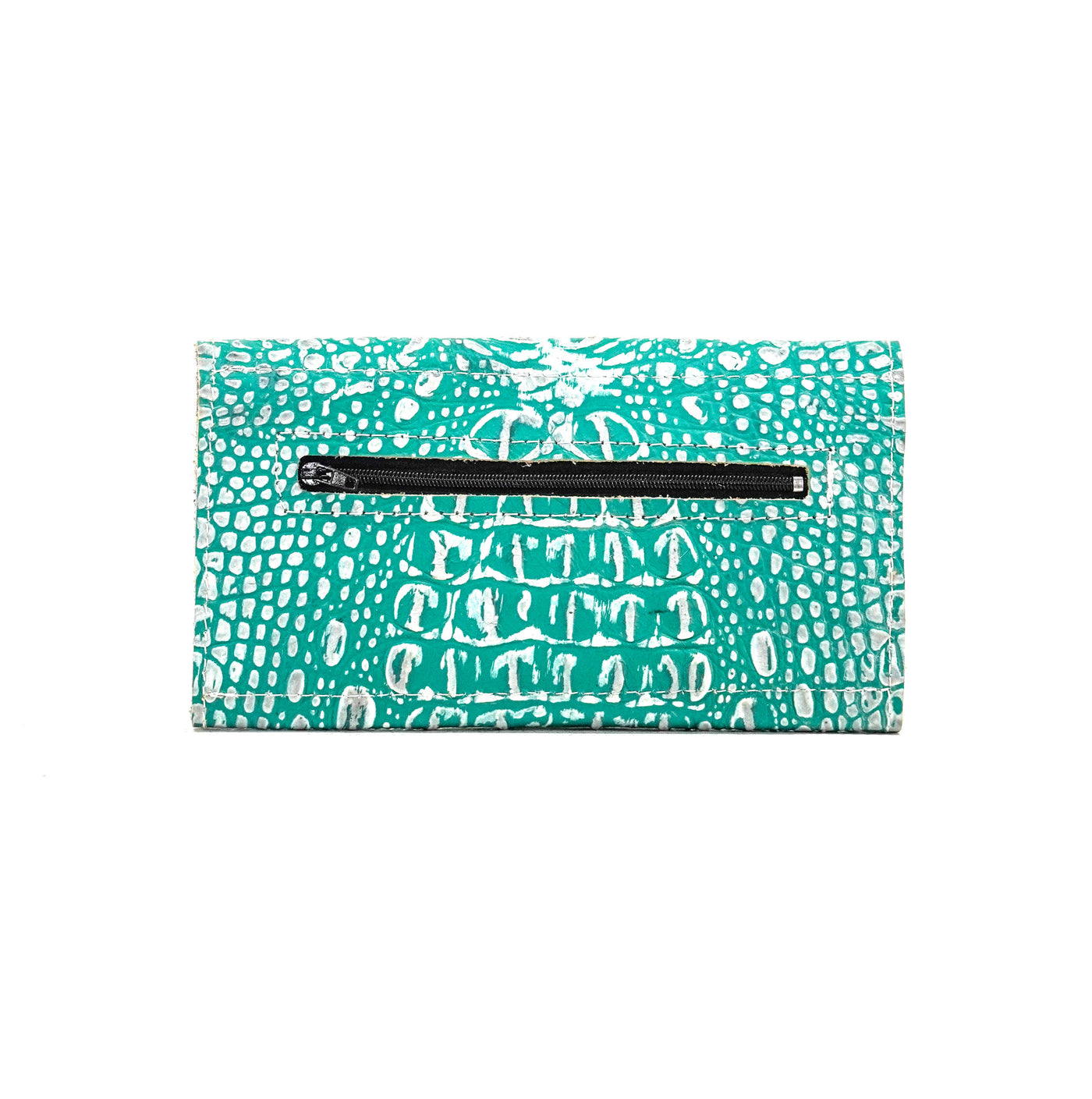 Kacey Wallet - All Embossed w/ Turquoise Sand Croc-Kacey Wallet-Western-Cowhide-Bags-Handmade-Products-Gifts-Dancing Cactus Designs