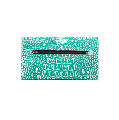 Kacey Wallet - All Embossed w/ Turquoise Sand Croc-Kacey Wallet-Western-Cowhide-Bags-Handmade-Products-Gifts-Dancing Cactus Designs