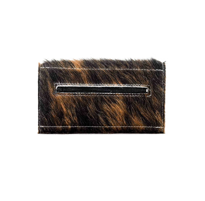 Kacey Wallet - Dark Brindle w/ Gilded Tool-Kacey Wallet-Western-Cowhide-Bags-Handmade-Products-Gifts-Dancing Cactus Designs