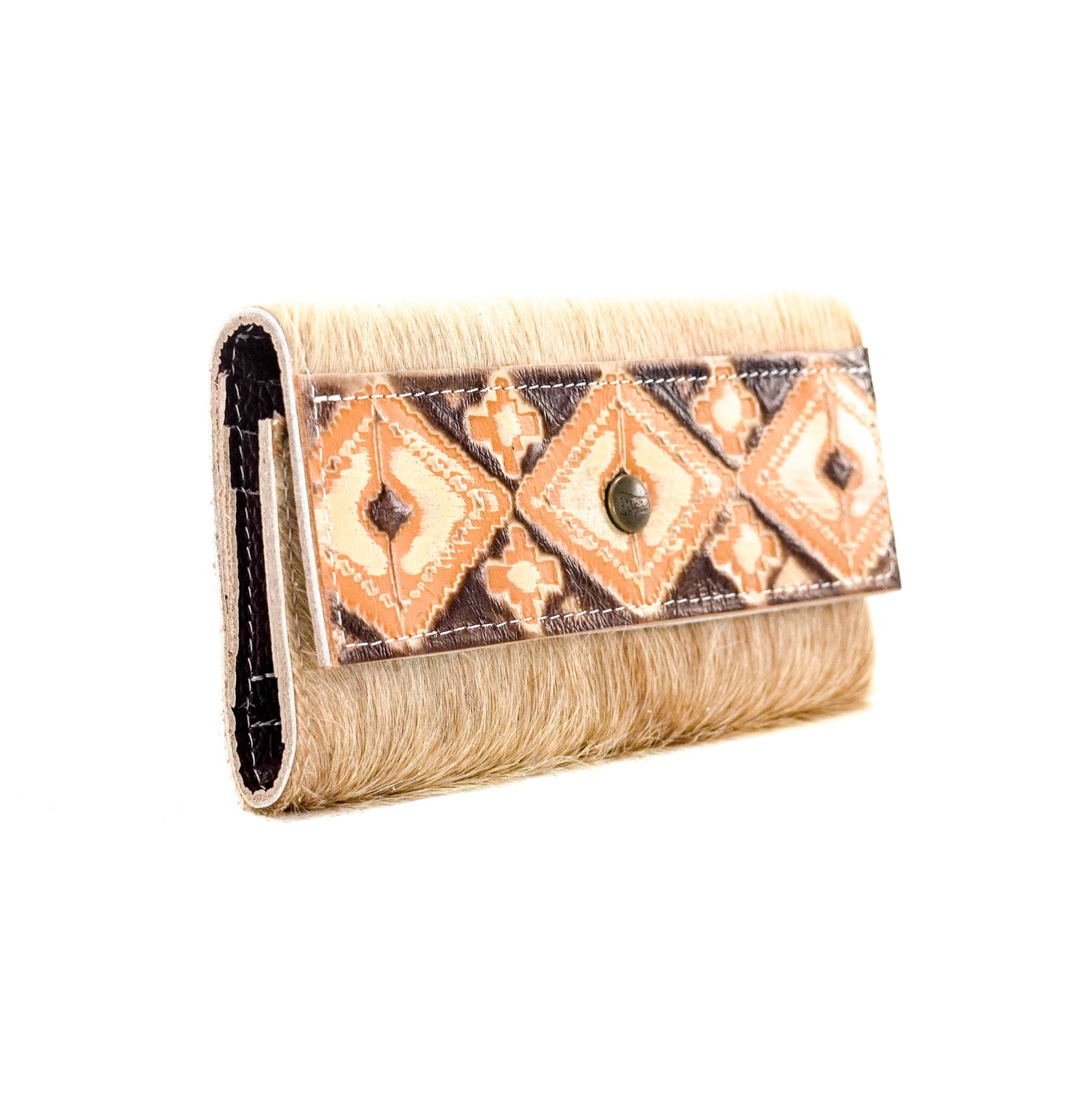 Kacey Wallet - Light Brindle w/ Apache Navajo-Kacey Wallet-Western-Cowhide-Bags-Handmade-Products-Gifts-Dancing Cactus Designs