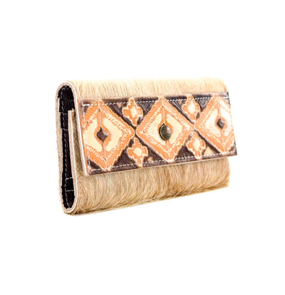 Kacey Wallet - Light Brindle w/ Apache Navajo-Kacey Wallet-Western-Cowhide-Bags-Handmade-Products-Gifts-Dancing Cactus Designs