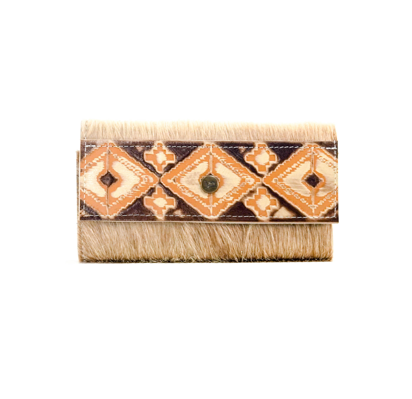 Kacey Wallet - Light Brindle w/ Apache Navajo-Kacey Wallet-Western-Cowhide-Bags-Handmade-Products-Gifts-Dancing Cactus Designs