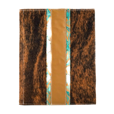 Large Notepad Cover - Brindle w/ Patina Tool-Large Notepad Cover-Western-Cowhide-Bags-Handmade-Products-Gifts-Dancing Cactus Designs