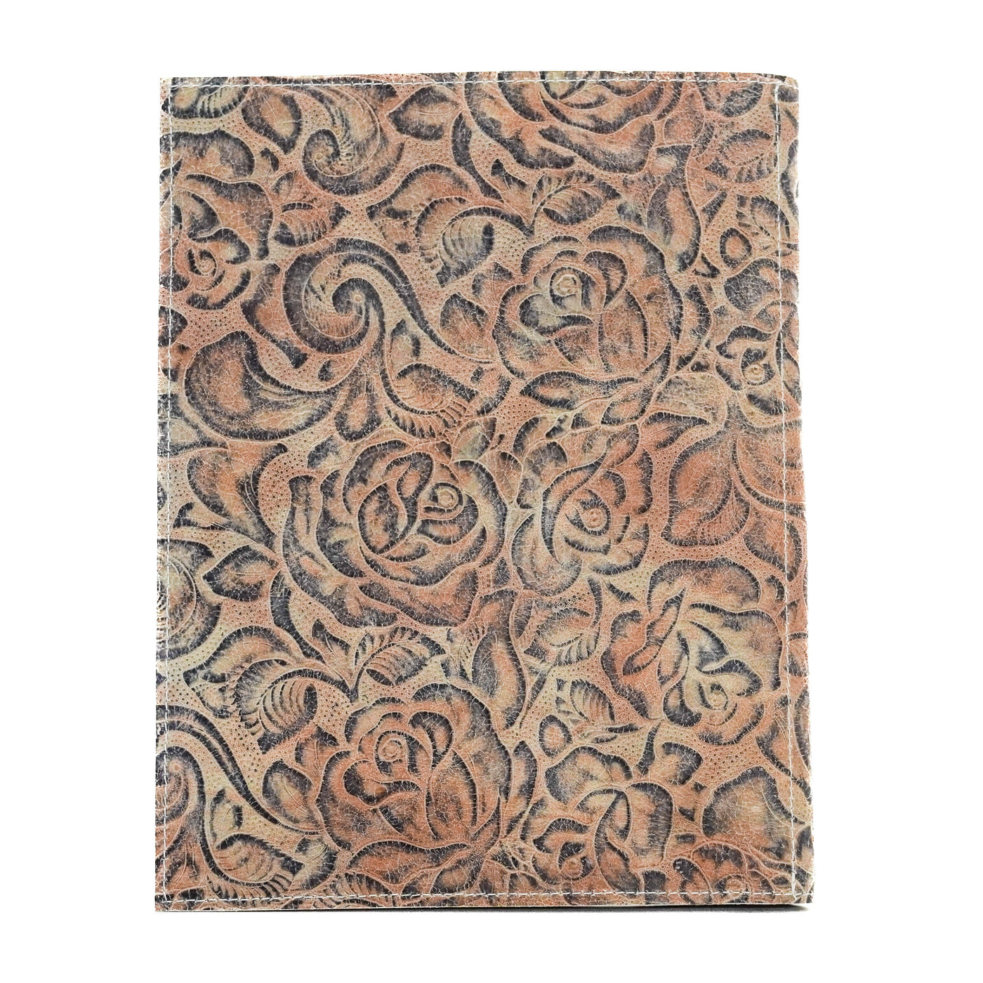 Large Notepad Cover - w/ Antique Sundance Roses-Large Notepad Cover-Western-Cowhide-Bags-Handmade-Products-Gifts-Dancing Cactus Designs