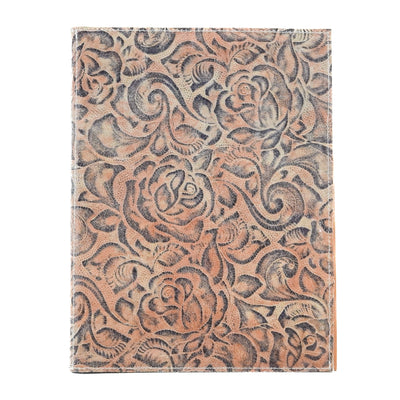 Large Notepad Cover - w/ Antique Sundance Roses-Large Notepad Cover-Western-Cowhide-Bags-Handmade-Products-Gifts-Dancing Cactus Designs