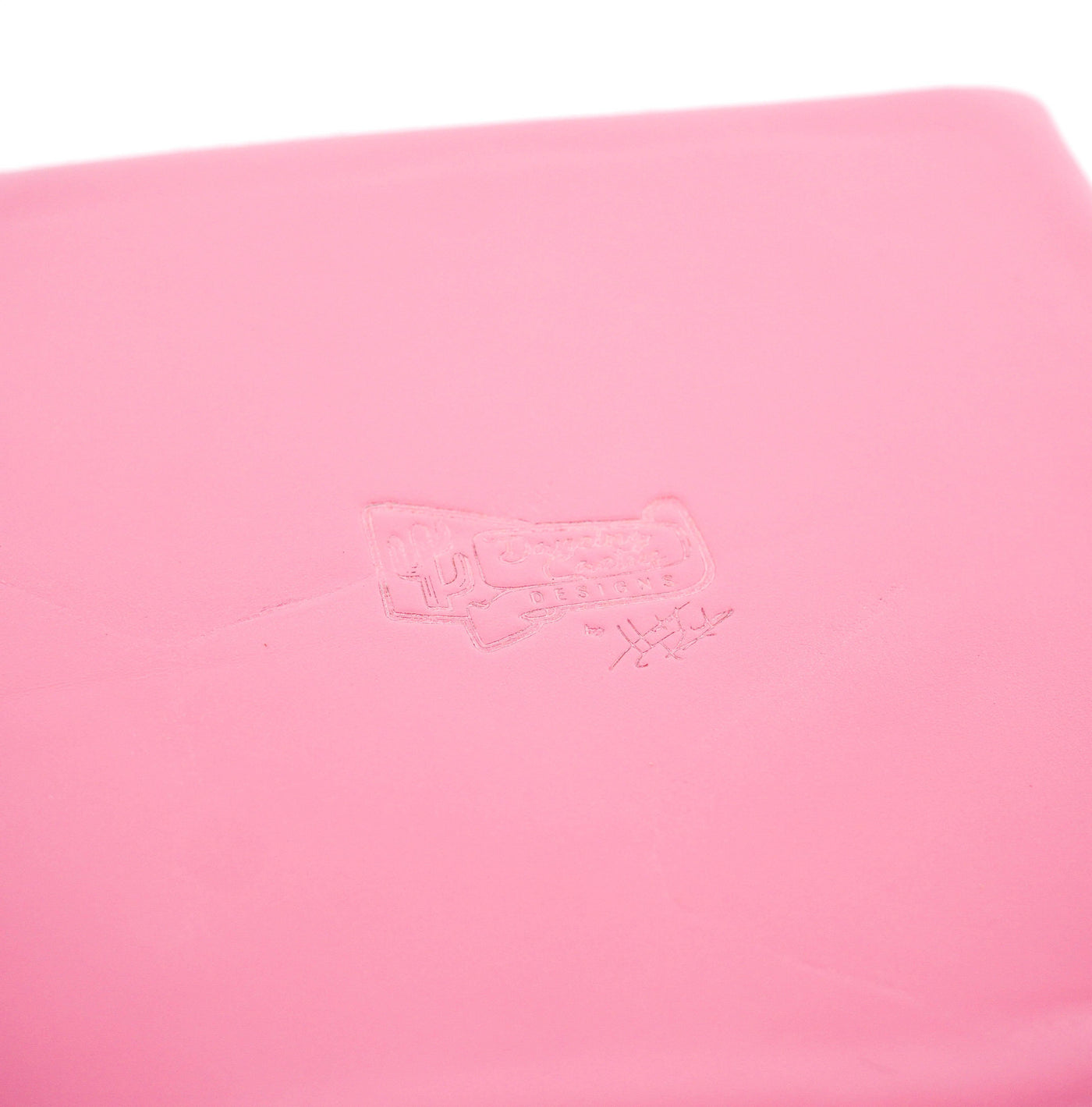 Large Tray - Smooth Powder Pink Leather w/ Ostrich-Large Tray-Western-Cowhide-Bags-Handmade-Products-Gifts-Dancing Cactus Designs