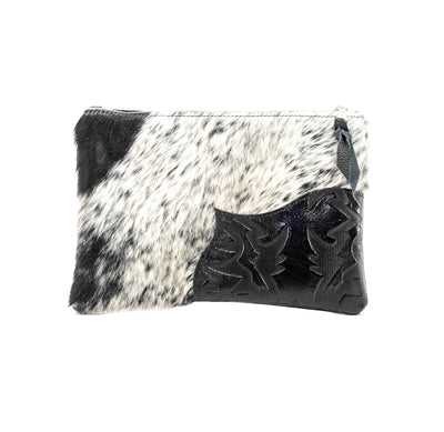 Mega Organizer - Black & White w/ Black Laredo-Mega Organizer-Western-Cowhide-Bags-Handmade-Products-Gifts-Dancing Cactus Designs