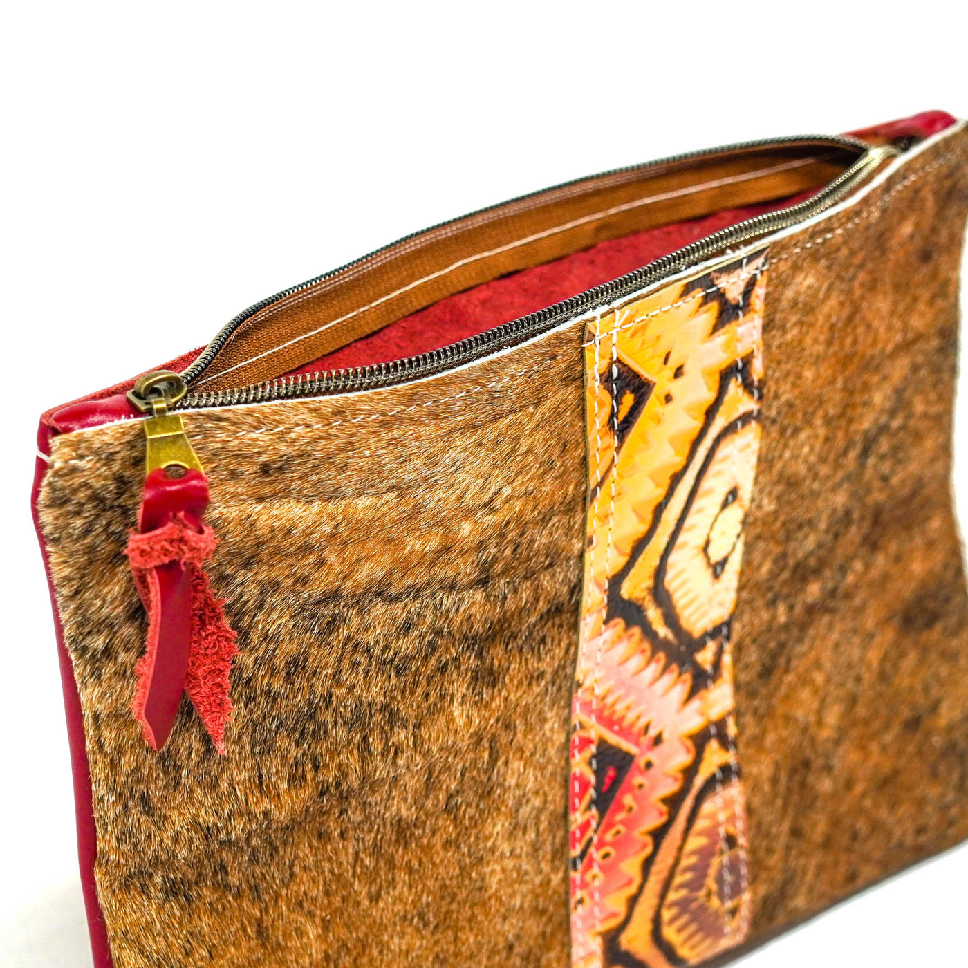 Mega Organizer - Brindle w/ Moab Aztec-Mega Organizer-Western-Cowhide-Bags-Handmade-Products-Gifts-Dancing Cactus Designs