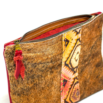 Mega Organizer - Brindle w/ Moab Aztec-Mega Organizer-Western-Cowhide-Bags-Handmade-Products-Gifts-Dancing Cactus Designs