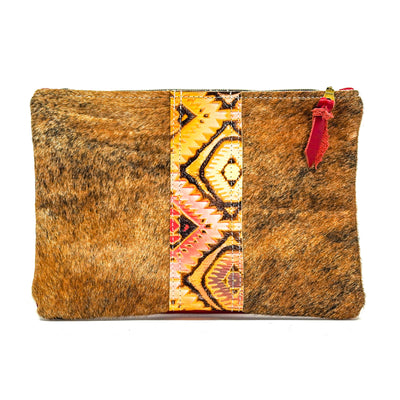 Mega Organizer - Brindle w/ Moab Aztec-Mega Organizer-Western-Cowhide-Bags-Handmade-Products-Gifts-Dancing Cactus Designs