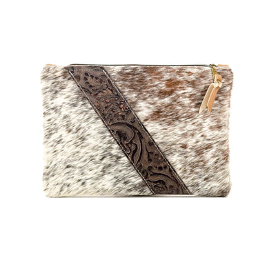 Mega Organizer - Chocolate & White w/ Gold Rush tool-Mega Organizer-Western-Cowhide-Bags-Handmade-Products-Gifts-Dancing Cactus Designs