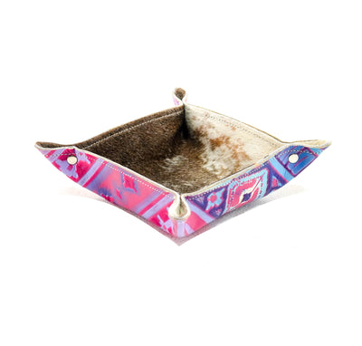 Mini Tray - Chocolate & White w/ Unicorn Navajo-Mini Tray-Western-Cowhide-Bags-Handmade-Products-Gifts-Dancing Cactus Designs