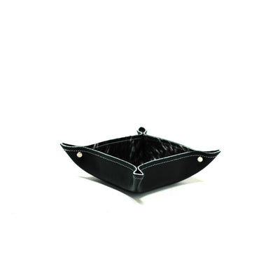 Mini Tray - Smooth Black Leather w/ Salt N' Pepper-Mini Tray-Western-Cowhide-Bags-Handmade-Products-Gifts-Dancing Cactus Designs