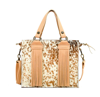 Minnie Pearl - Chocolate & White w/ No Embossed-Minnie Pearl-Western-Cowhide-Bags-Handmade-Products-Gifts-Dancing Cactus Designs
