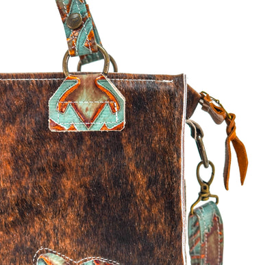 Minnie Pearl - Dark Brindle w/ Patriot Laredo-Minnie Pearl-Western-Cowhide-Bags-Handmade-Products-Gifts-Dancing Cactus Designs