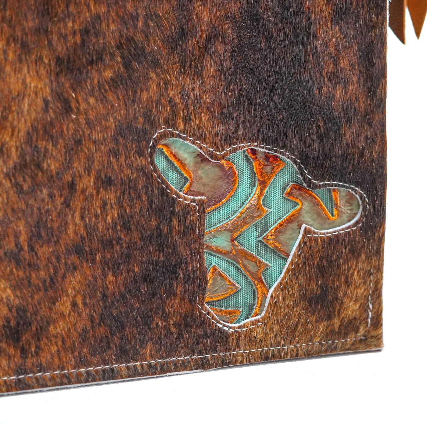 Minnie Pearl - Dark Brindle w/ Patriot Laredo-Minnie Pearl-Western-Cowhide-Bags-Handmade-Products-Gifts-Dancing Cactus Designs