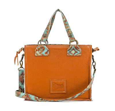 Minnie Pearl - Dark Brindle w/ Patriot Laredo-Minnie Pearl-Western-Cowhide-Bags-Handmade-Products-Gifts-Dancing Cactus Designs