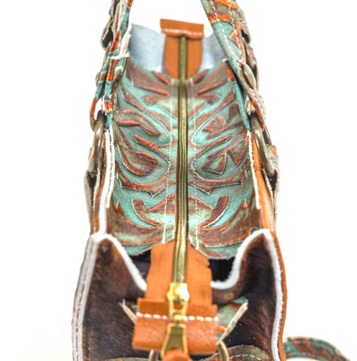 Minnie Pearl - Dark Brindle w/ Patriot Laredo-Minnie Pearl-Western-Cowhide-Bags-Handmade-Products-Gifts-Dancing Cactus Designs