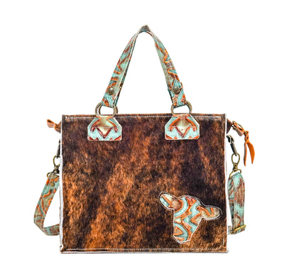 Minnie Pearl - Dark Brindle w/ Patriot Laredo-Minnie Pearl-Western-Cowhide-Bags-Handmade-Products-Gifts-Dancing Cactus Designs