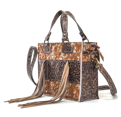 Minnie Pearl - Longhorn w/ Gold rush tool-Minnie Pearl-Western-Cowhide-Bags-Handmade-Products-Gifts-Dancing Cactus Designs