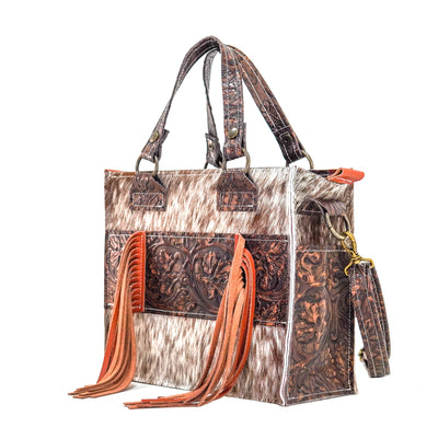 Minnie Pearl - Roan w/ Cowboy Tool-Minnie Pearl-Western-Cowhide-Bags-Handmade-Products-Gifts-Dancing Cactus Designs