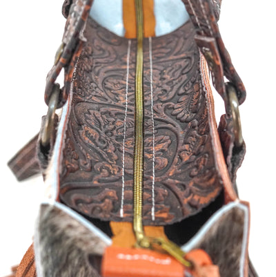 Minnie Pearl - Roan w/ Cowboy Tool-Minnie Pearl-Western-Cowhide-Bags-Handmade-Products-Gifts-Dancing Cactus Designs