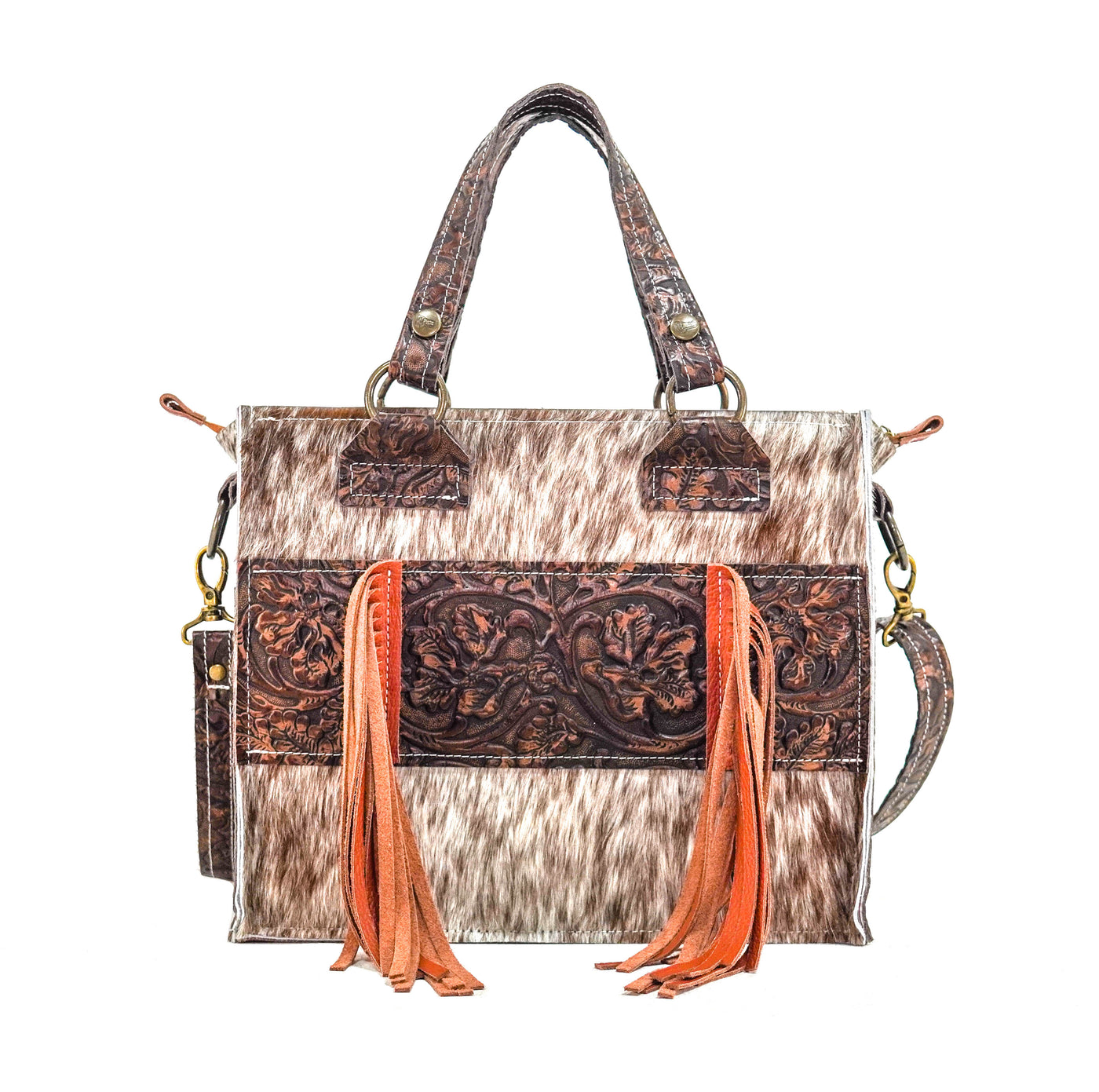 Minnie Pearl - Roan w/ Cowboy Tool-Minnie Pearl-Western-Cowhide-Bags-Handmade-Products-Gifts-Dancing Cactus Designs