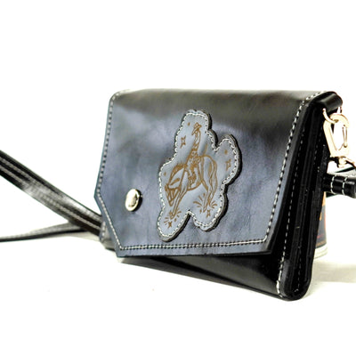 Miranda - Black Smooth Leather w/ Engraving-Miranda-Western-Cowhide-Bags-Handmade-Products-Gifts-Dancing Cactus Designs