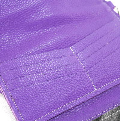 Miranda - Black & White w/ Purple Leather-Miranda-Western-Cowhide-Bags-Handmade-Products-Gifts-Dancing Cactus Designs
