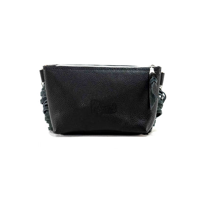 Miss Kitty - Black & White w/ Black Leather-Miss Kitty-Western-Cowhide-Bags-Handmade-Products-Gifts-Dancing Cactus Designs