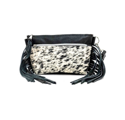 Miss Kitty - Black & White w/ Black Leather-Miss Kitty-Western-Cowhide-Bags-Handmade-Products-Gifts-Dancing Cactus Designs