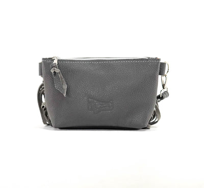 Miss Kitty - Black & White w/ Grey Leather-Miss Kitty-Western-Cowhide-Bags-Handmade-Products-Gifts-Dancing Cactus Designs