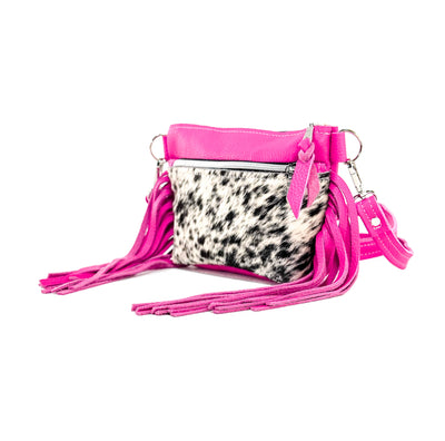 Miss Kitty - Black & White w/ Pink Leather-Miss Kitty-Western-Cowhide-Bags-Handmade-Products-Gifts-Dancing Cactus Designs