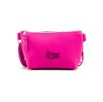 Miss Kitty - Black & White w/ Pink Leather-Miss Kitty-Western-Cowhide-Bags-Handmade-Products-Gifts-Dancing Cactus Designs